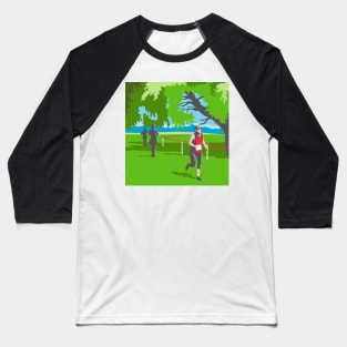 Marathon Runner Running WPA Baseball T-Shirt